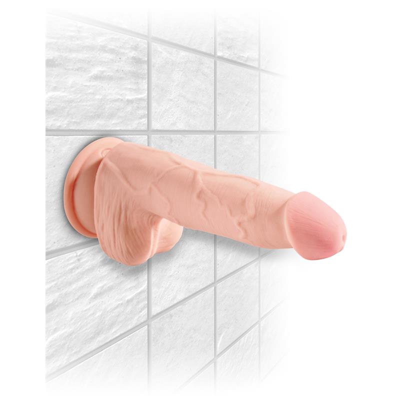 3D Dildo Triple Densidad con Testículos Plus 5 Natural