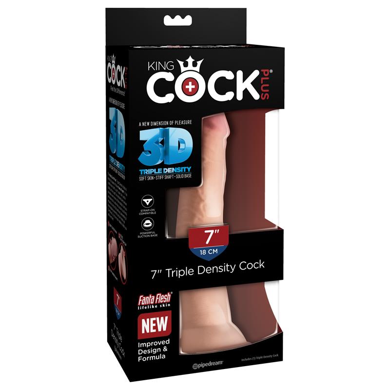 3D Dildo Triple Densidad Plus 7 Natural