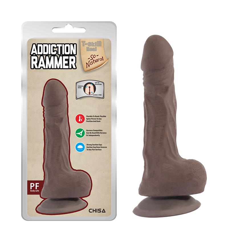 Addiction Rammer Dildo dual density Marrón 19cm