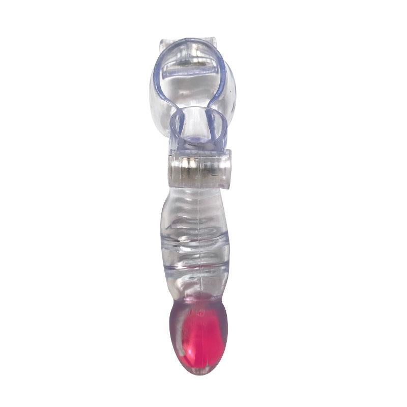 Funda para el Pene y Testículos 3 Balas Vibradoras Transparente, imagen 4