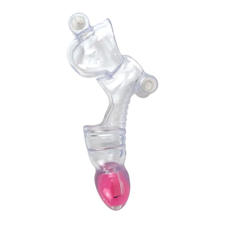 Funda para el Pene y Testículos 3 Balas Vibradoras Transparente, imagen 5