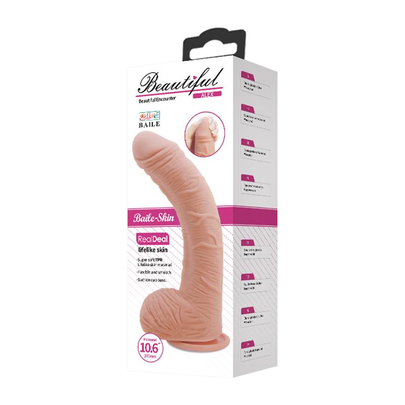 Alex Dildo con Testículos Punto G con Ventosa Natural 10