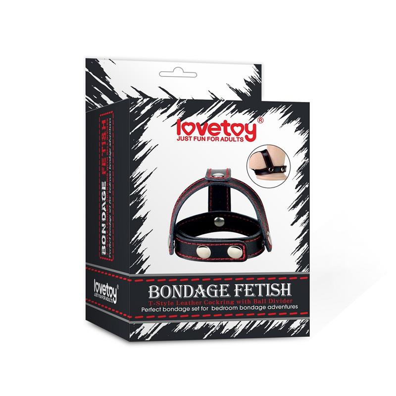 Anillo de Pene y Testículos Cuero Negro 3