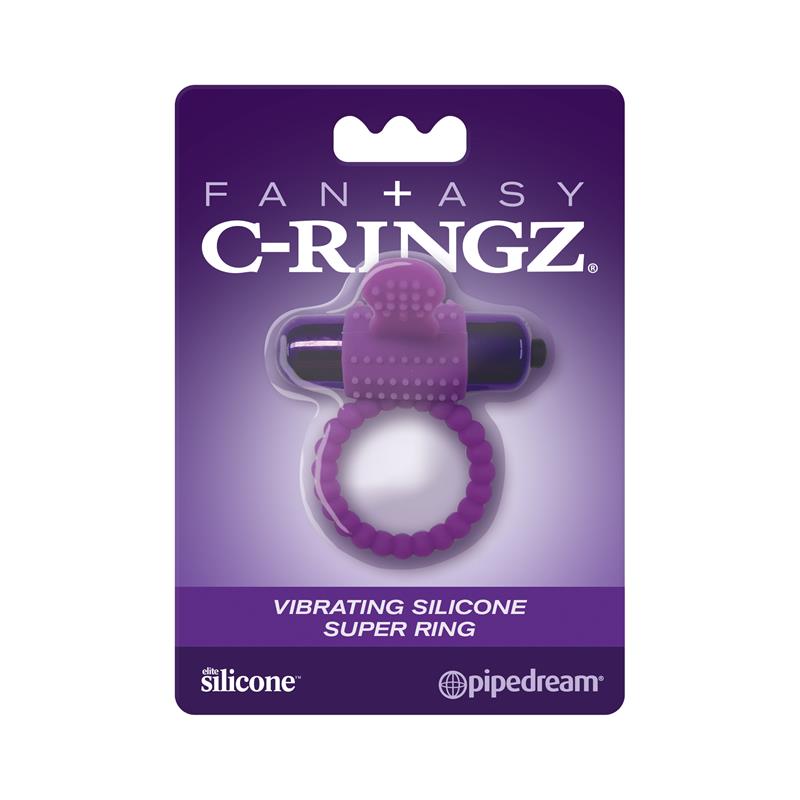 Anillo de Silicona con Bala Vibradora Púrpura