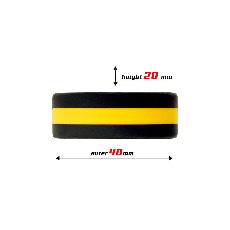 Anillo para el Pene 100% Silicona Sólida 3.6 cm Amarillo y Negro 3