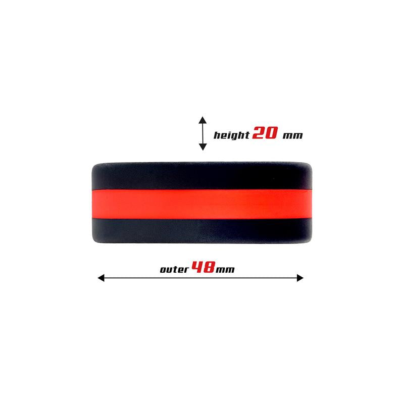 Anillo para el Pene 100% Silicona Sólida 3.6 cm Rojo y Negro 3