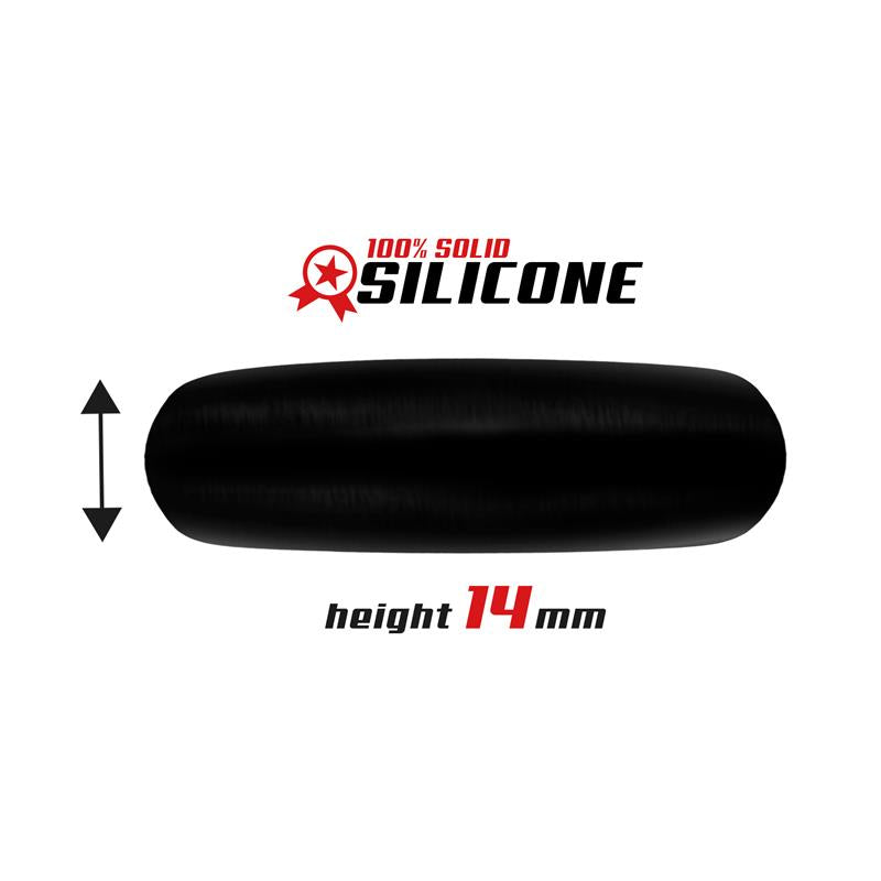Anillo para el Pene Forma Plana Silicona Sólida 3.5 cm Negro 3