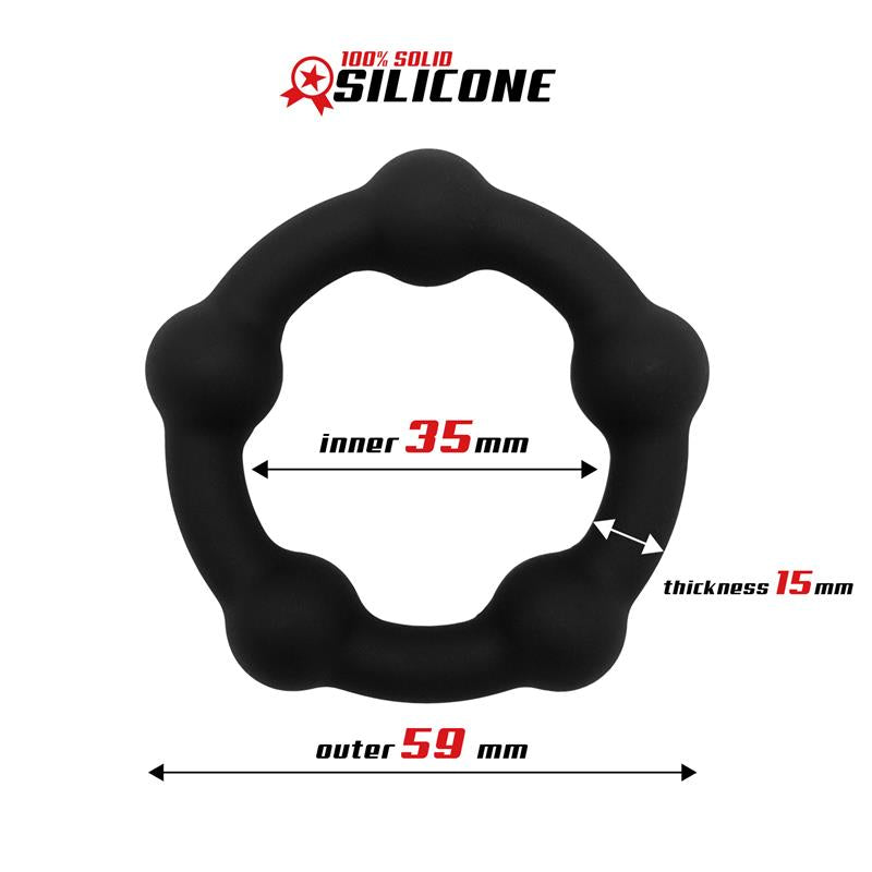 Anillo para el Pene Silicona Sólida 3.5 cm Negro 2