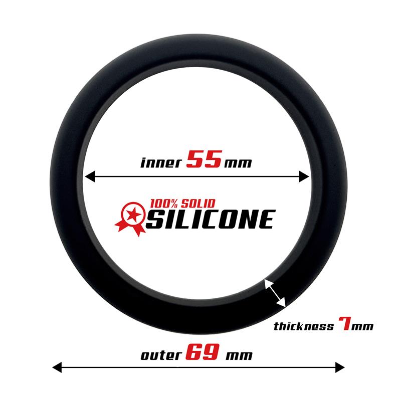 Anillo para el Pene Silicona Sólida 5.5 cm Negro 2