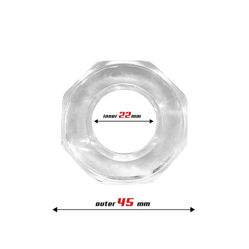 Anillo para el Pene Súper Flexible Poligonal 2.2 cm Transparente 2