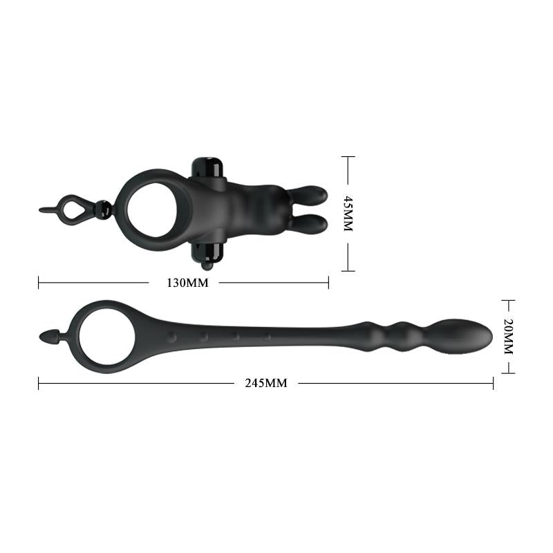 Anillo Vibrador con Cadena Anal Desmontable 10