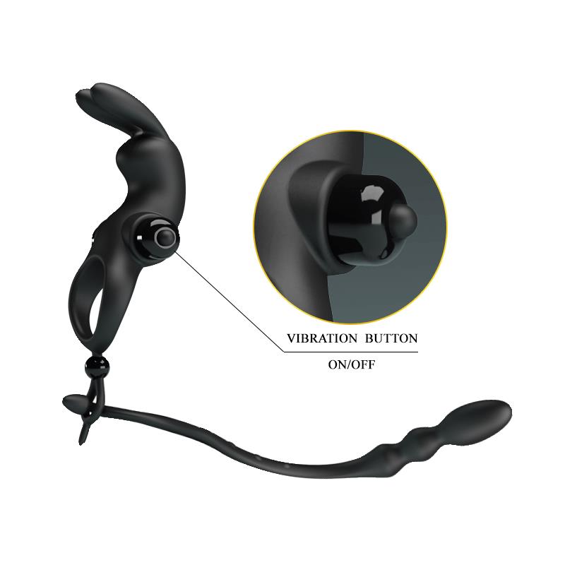 Anillo Vibrador con Cadena Anal Desmontable 8