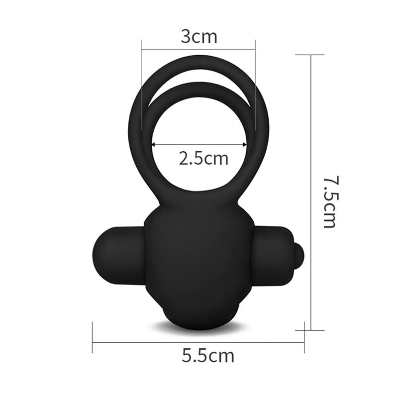 Anillo Vibrador Doble Power Clit Duo Negro 7