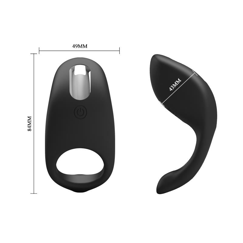 Anillo Vibrador Gemma USB Silicona Negro 7