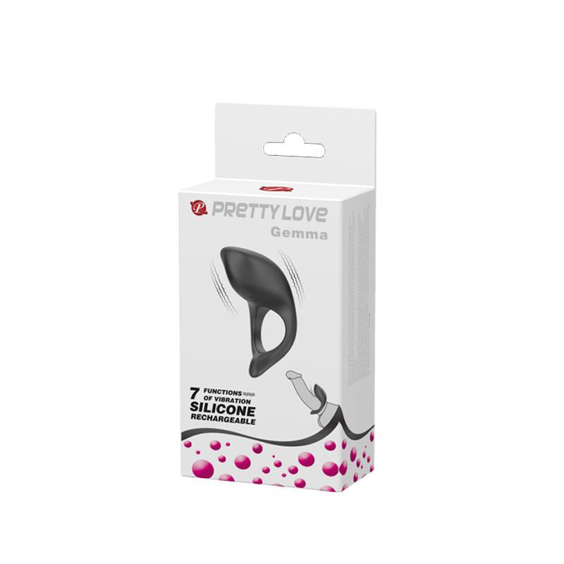 Anillo Vibrador Gemma USB Silicona Negro 8