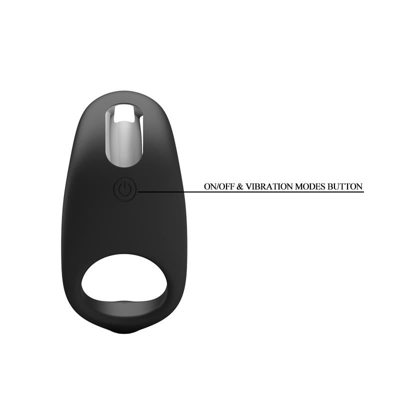 Anillo Vibrador Gemma USB Silicona Negro 6