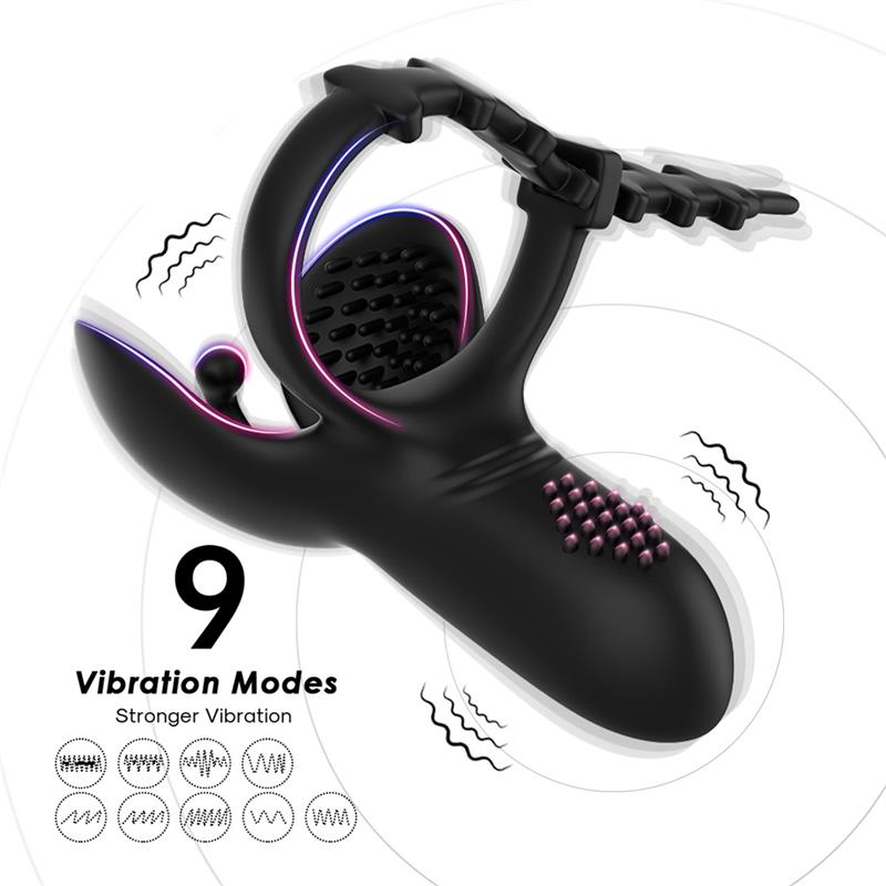 Anillo Vibrador para Pene y Testículos Ajustable 4