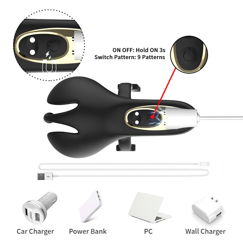 Anillo Vibrador para Pene y Testículos Ajustable 8