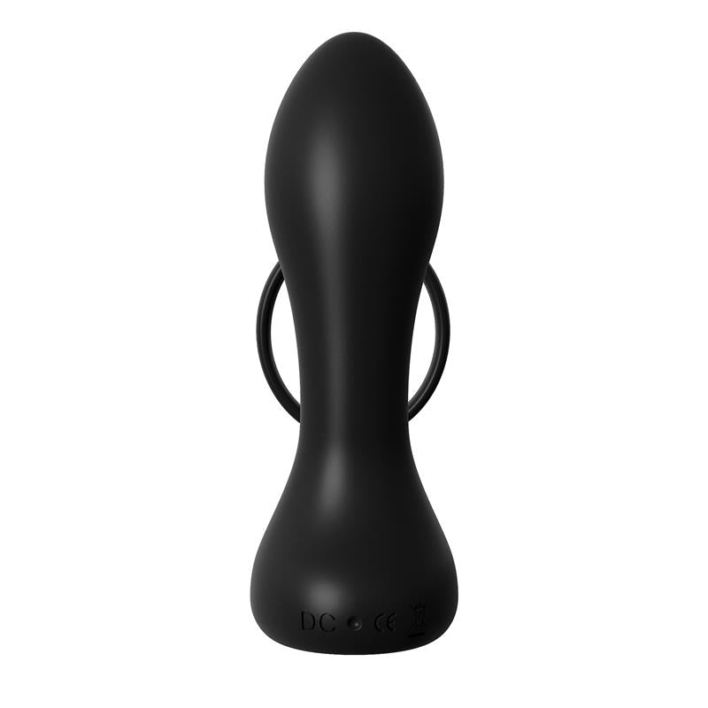 Anillo y Plug Anal con Vibración Negro