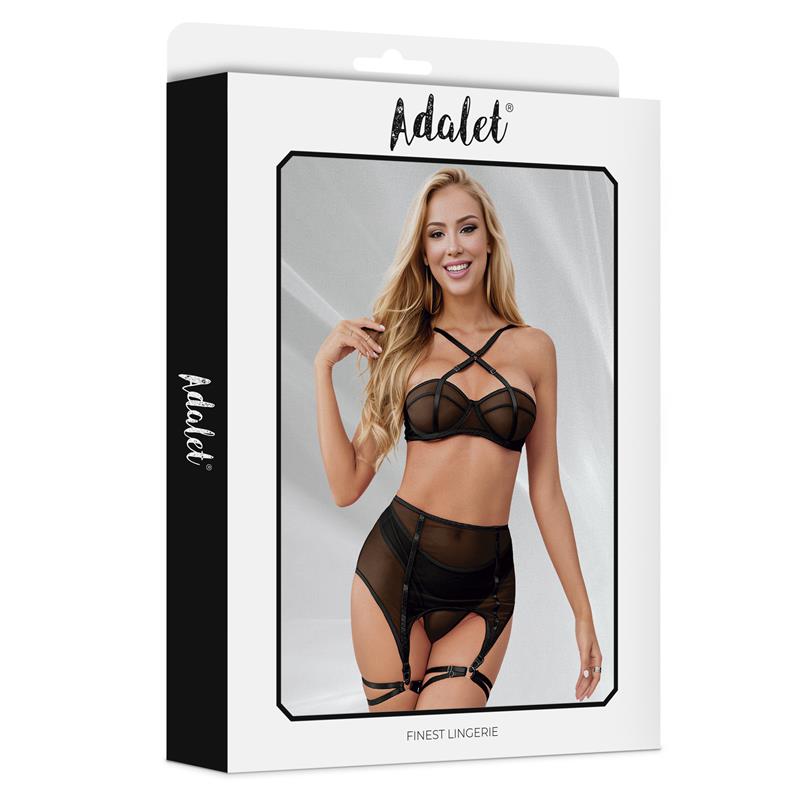 Aria Set Sujetador, Tanga, Ligero y Ligas