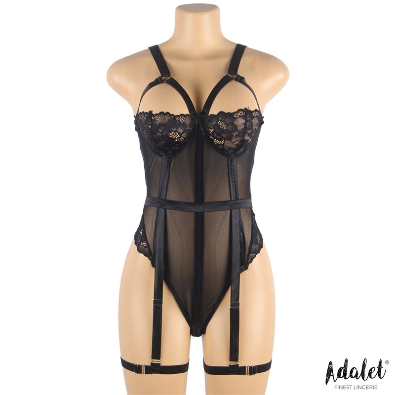 Ariana Body con Liguero y Ligas Negro