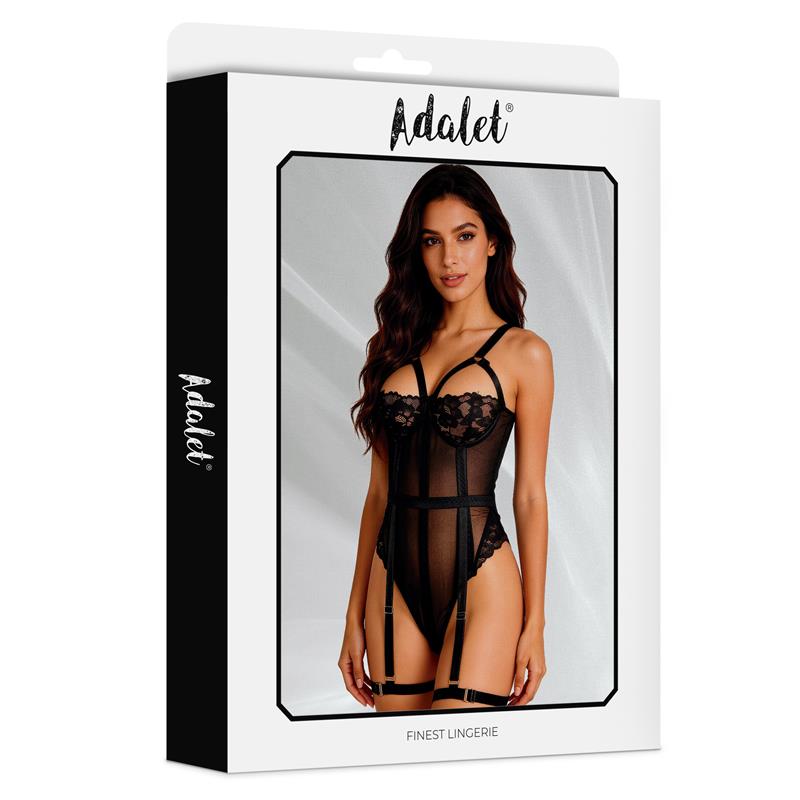 Ariana Body con Liguero y Ligas Negro