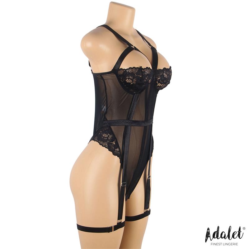 Ariana Body con Liguero y Ligas Negro