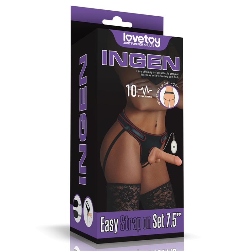 Arnés con Dildo con Vibración y Control Remoto 7.5 15
