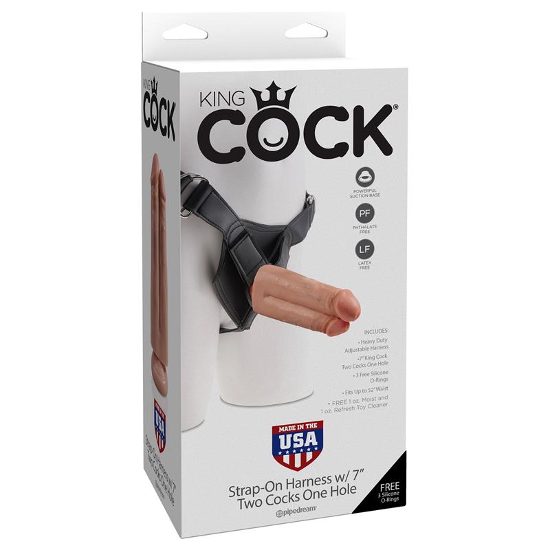 Arnés con Dildo Doble 7 Color Natural