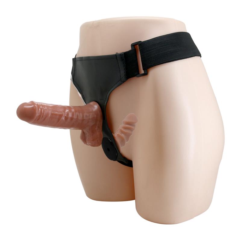 Arnés con Dildo Doble Retractil con Vibración 2