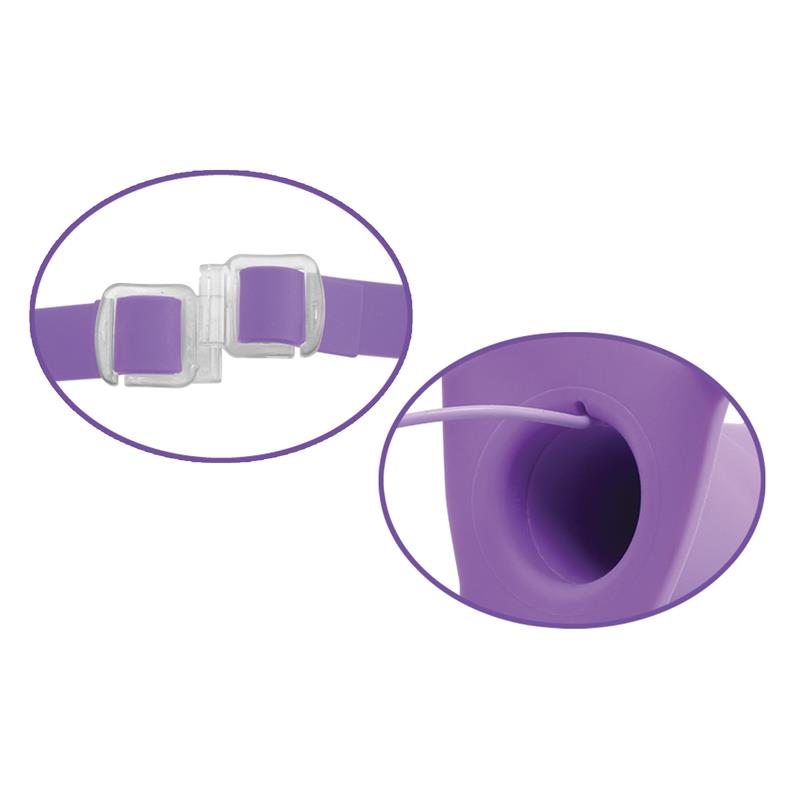 Arnés con Dildo Hueco con Vibración 20 cm Púrpura