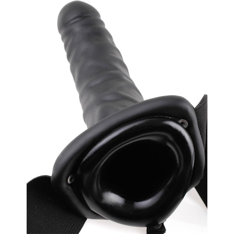Arnés con Dildo Hueco y Vibración 8 Negro