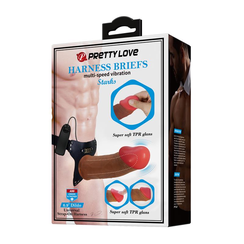 Arnés con Dildo Hueco y Vibración con Control Remoto Starks 11