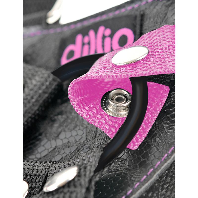 Arnés con Tirantes y Dildo 19 cm-7 Rosa