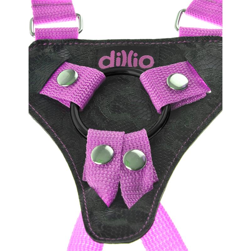 Arnés con Tirantes y Dildo 19 cm-7 Rosa