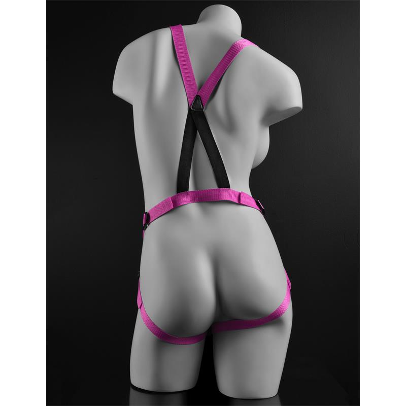 Arnés con Tirantes y Dildo 19 cm-7 Rosa