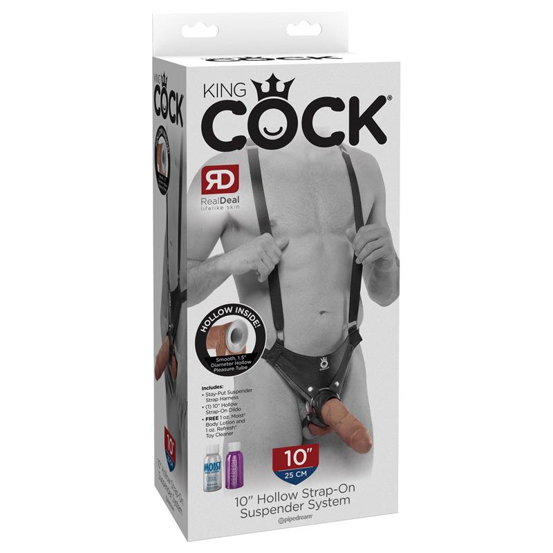 Arnés con Tirantes y Dildo Hueco 10 Bronceado