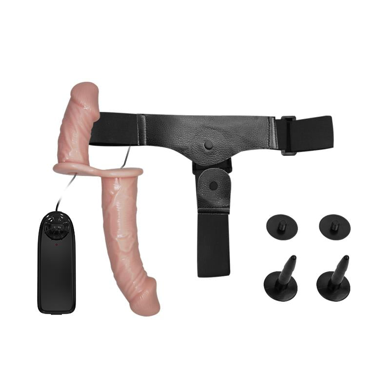 Arnés Dildo Doble con Vibración Natural 5
