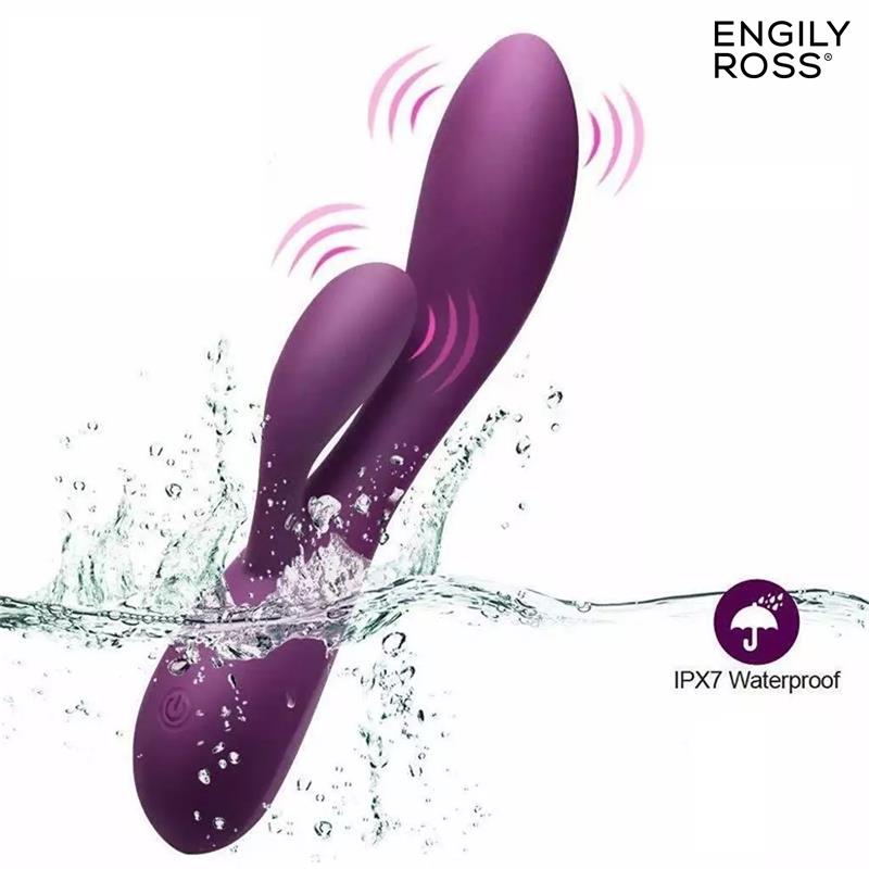 Bacall 3.0 Vibrador Silicona Liquida Inyectada Doble Motor USB Púrpura 9