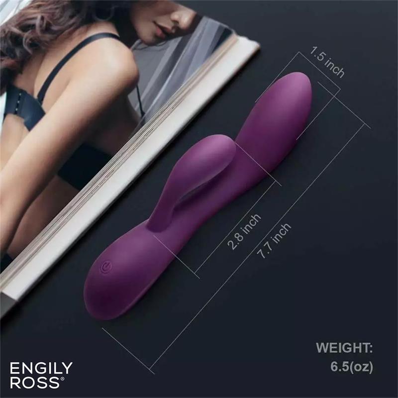 Bacall 3.0 Vibrador Silicona Liquida Inyectada Doble Motor USB Púrpura 6