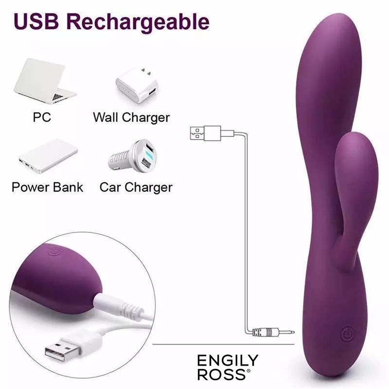 Bacall 3.0 Vibrador Silicona Liquida Inyectada Doble Motor USB Púrpura 4