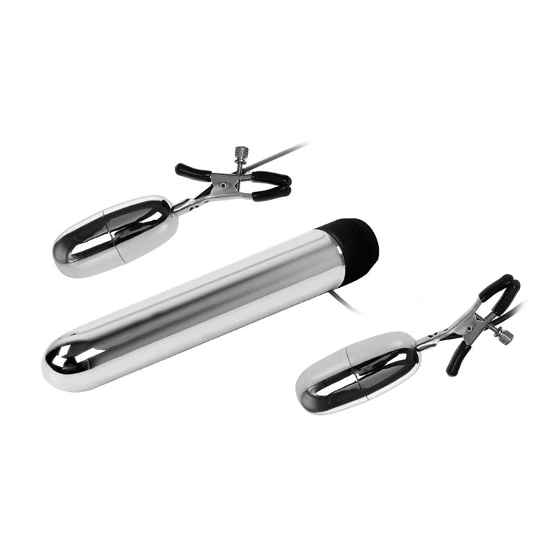 Baile Set Bala Vibrador y Pinzas para Pezones con Vibración Turbo