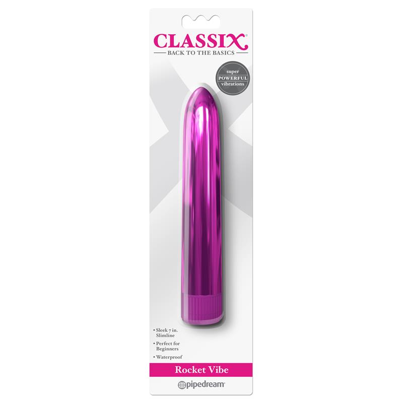 Bala Vibradora Rosa Metálico 18 cm