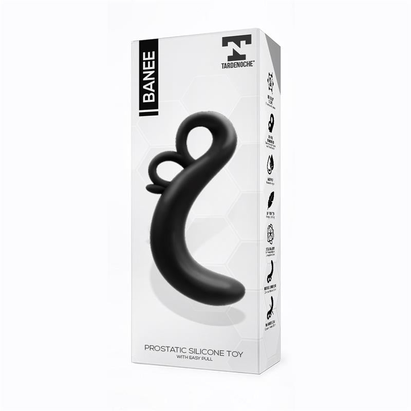 Banee Estimulador Prostático de Fácil Extracción Silicona Negro 2