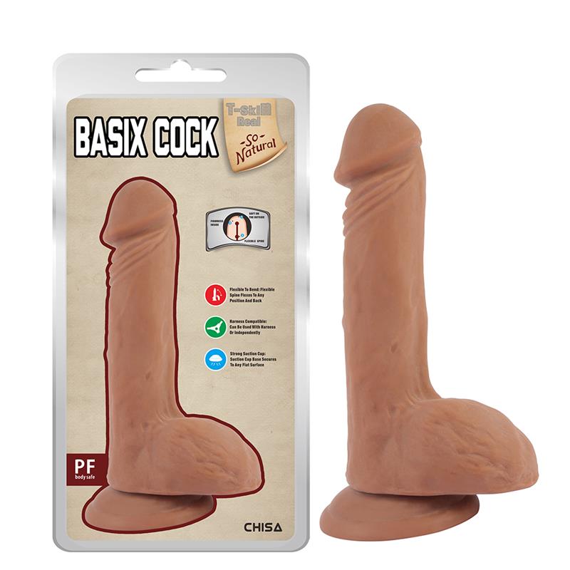 Basix Cock Dildo dual Density Bronceado 22.5cm