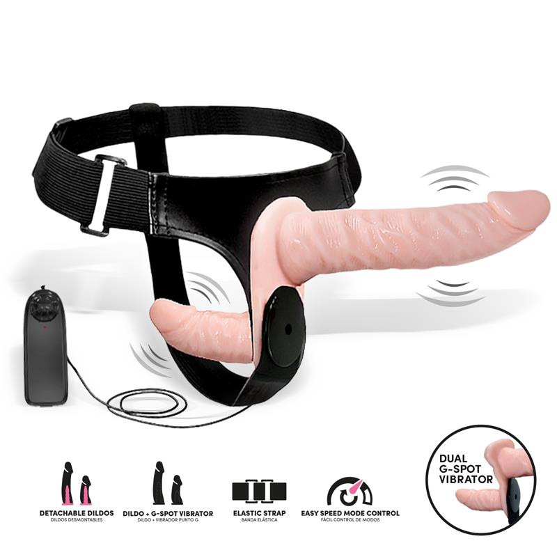 Batek Arnés con Dildo Doble Desmontable, Punto G y Vibración Control Remoto 2