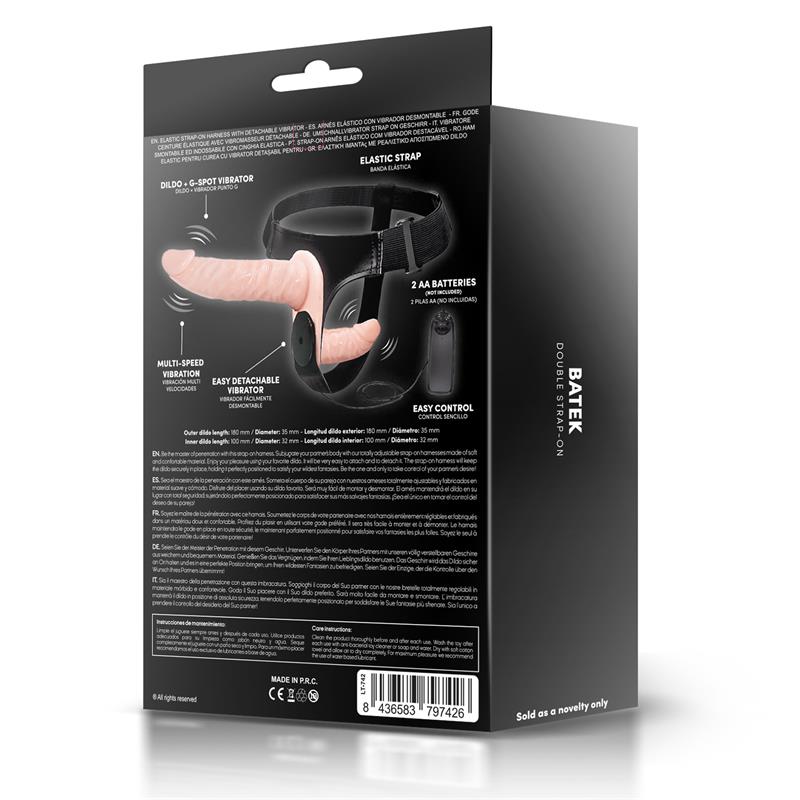 Batek Arnés con Dildo Doble Desmontable, Punto G y Vibración Control Remoto 6