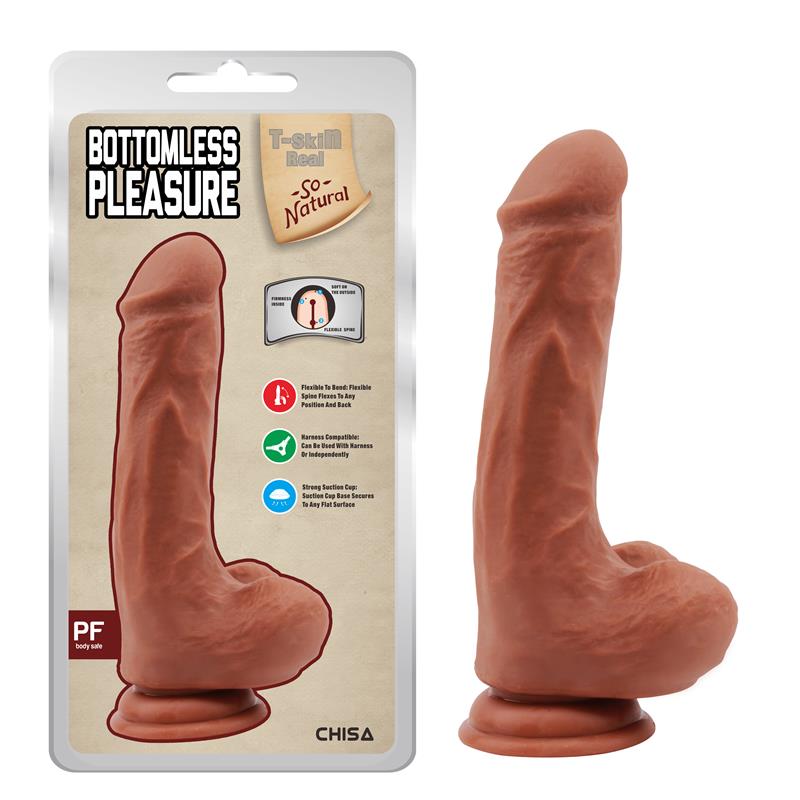 Bottomless Pleasure Dildo Dual Density Bronceado 20cm