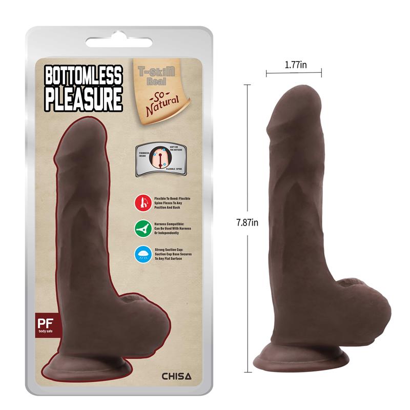 Bottomless Pleasure Dildo Dual Density Marrón 20cm