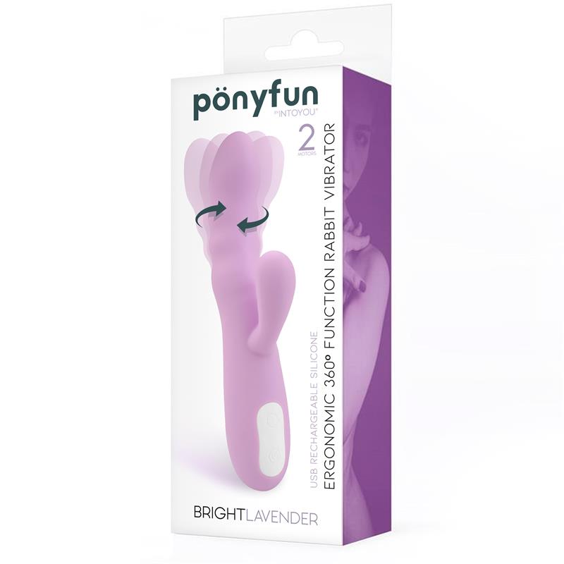 Brightlavender Vibrador y Rotador Doble Motor 360º USB Silicona 2